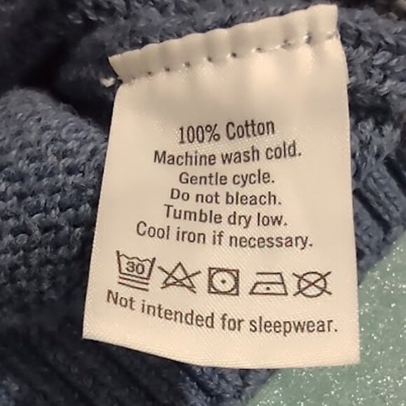 JANIE AND JACK BLUE AND WHITE BUTTON FRONT CARDIGAN MOOSE MOTIF COTTON 18-24MO - Picture 6 of 7